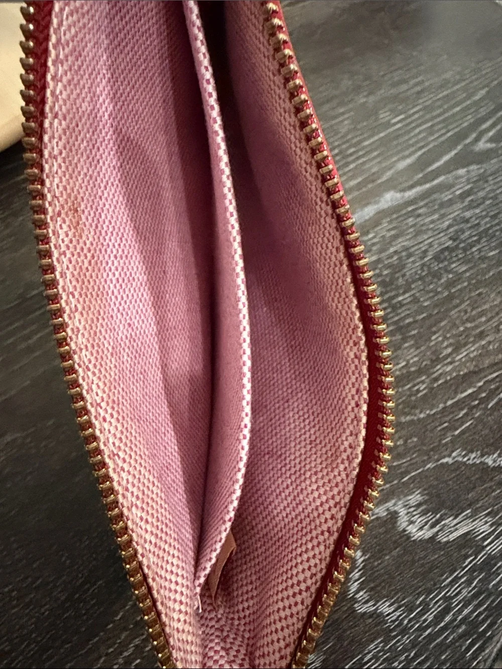 Dooney & Bourke Slim Wristlet Top Zip Patent Leather Cherry Red